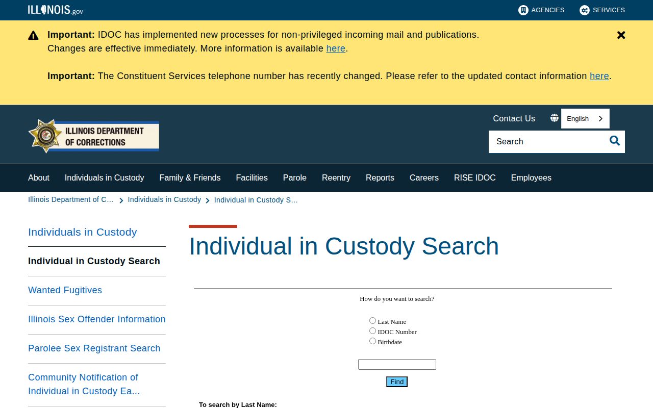 IDOC offender search for Moultrie County released inmates