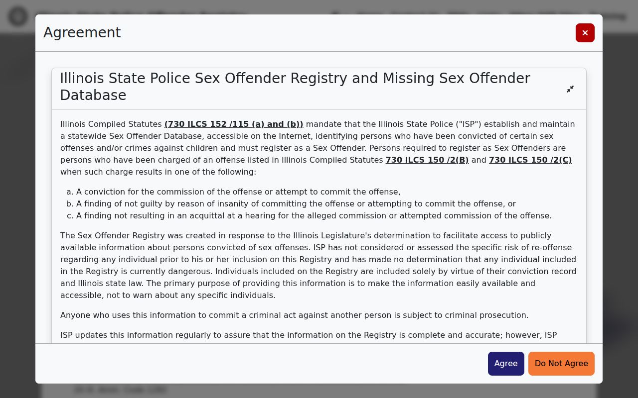 Illinois registry search relevant to limited Moultrie County released inmate photos